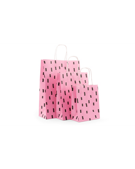 Popierinis eko-draugiškas maišelis su rankenėle BUBLLY PINK
